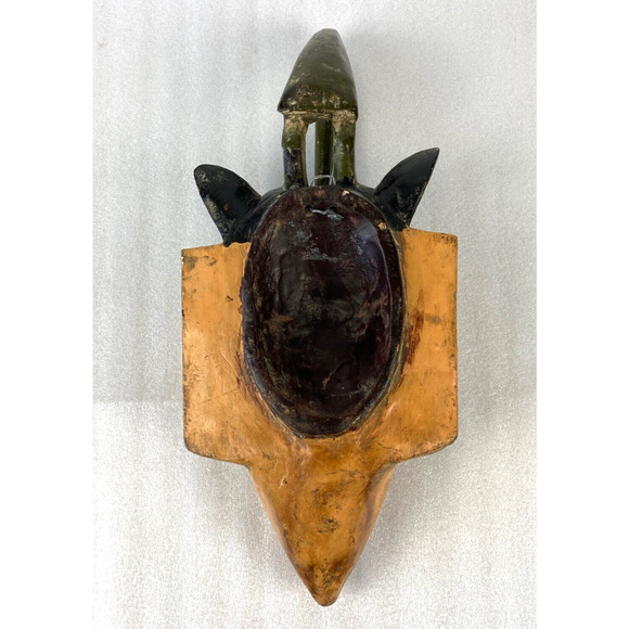 Baule? Wooden Tribal Mask Hand Carved Painted Akan 14" African Vintage - Picture 2 of 7